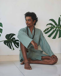 Shen Kimono, Linen, Sage, view 3