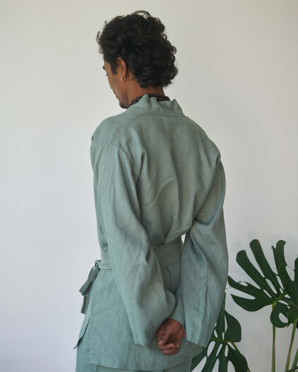 Shen Kimono, Linen, Sage, view 4