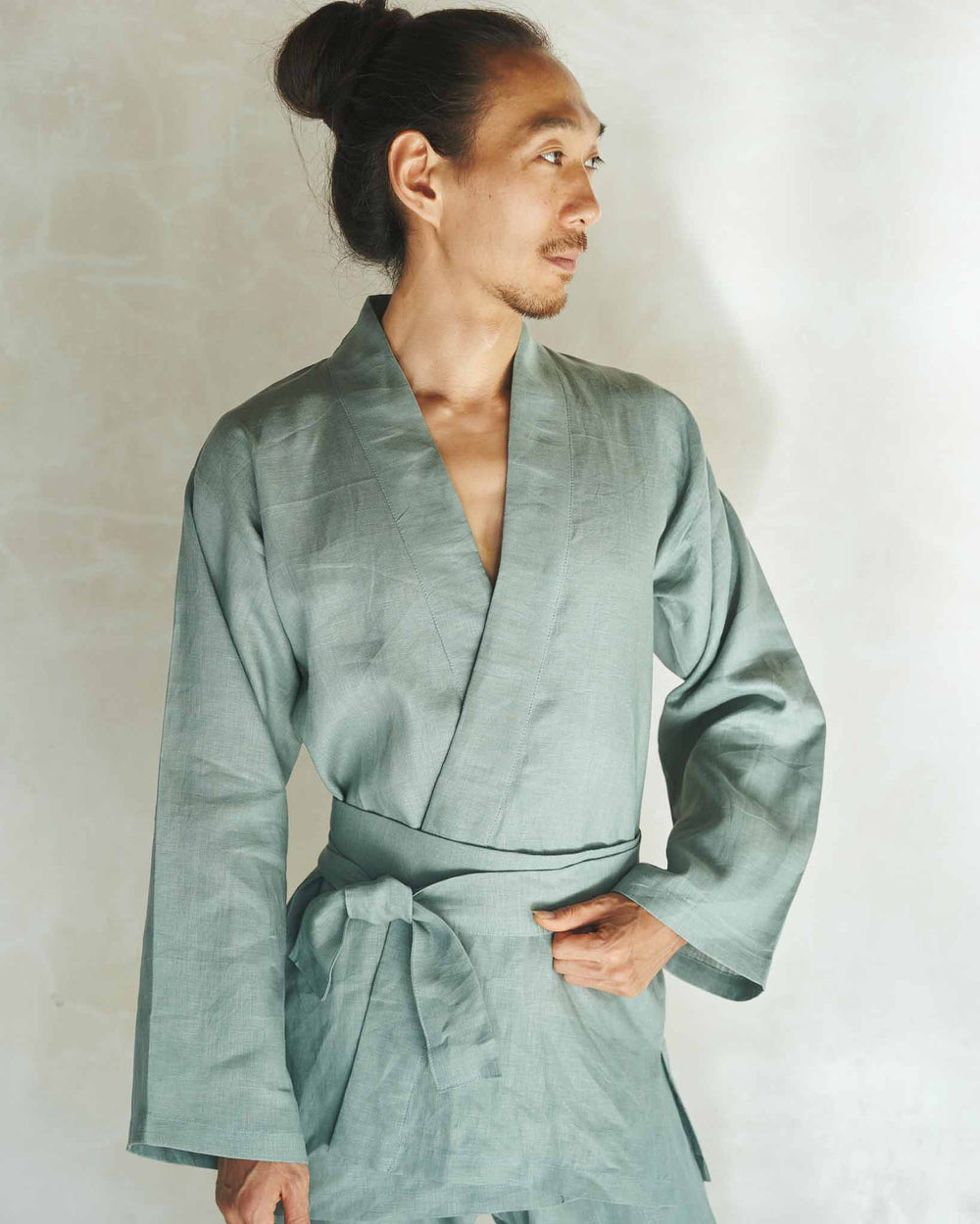 Shen Kimono, Linen, Sage, view 5