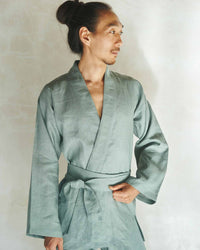 Shen Kimono, Linen, Sage, view 5