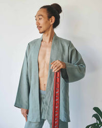 Shen Kimono, Linen, Sage, view 7