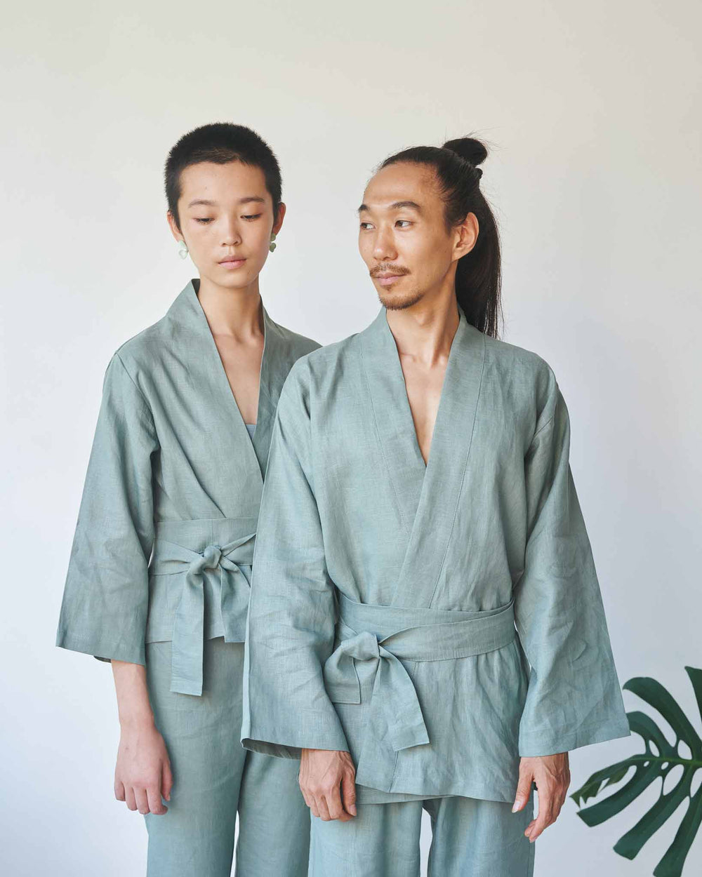 Shen Kimono, Linen, Sage, view 8