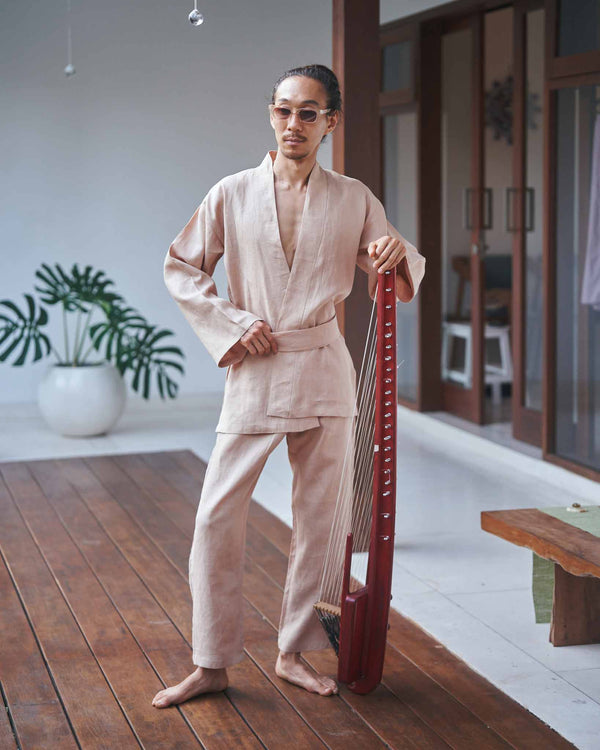 Shen Kimono, Linen, Tan