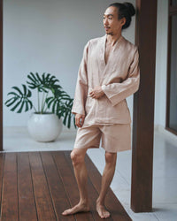 Shen Kimono, Linen, Tan, view 2