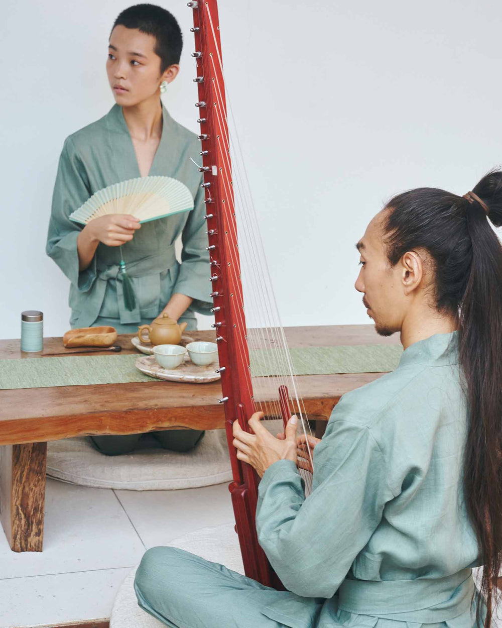 Shen Pant, Linen, Sage, view 5