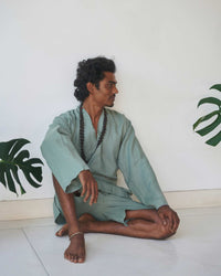 Shen Short, Linen, Sage, view 3