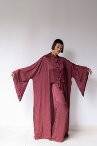 Aset Kimono, Lyocell Silk, Autumn Plum, view 3