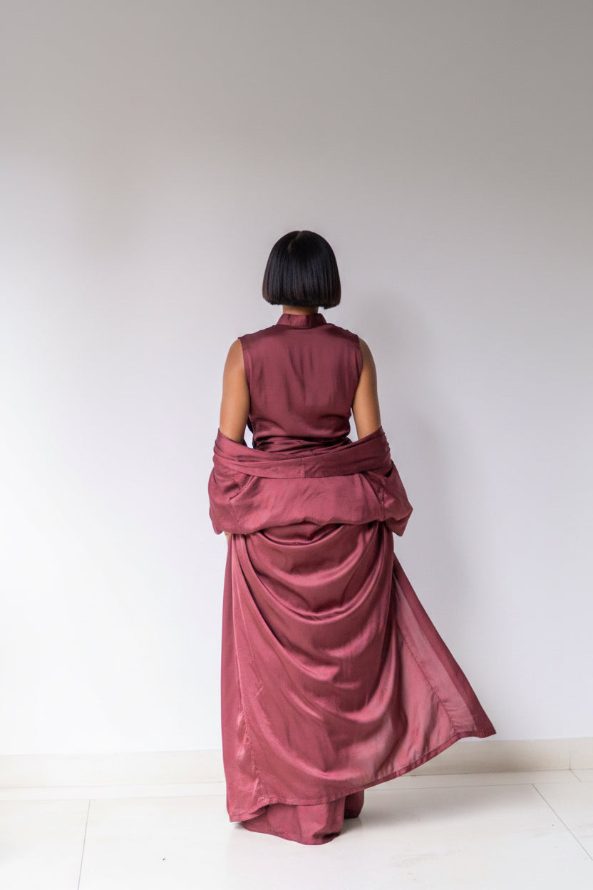Aset Kimono, Lyocell Silk, Autumn Plum, view 5