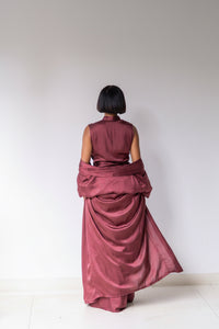 Aset Kimono, Lyocell Silk, Autumn Plum, view 5