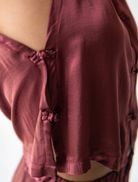 Lin Vest, Lyocell Silk, Autumn Plum, view 3