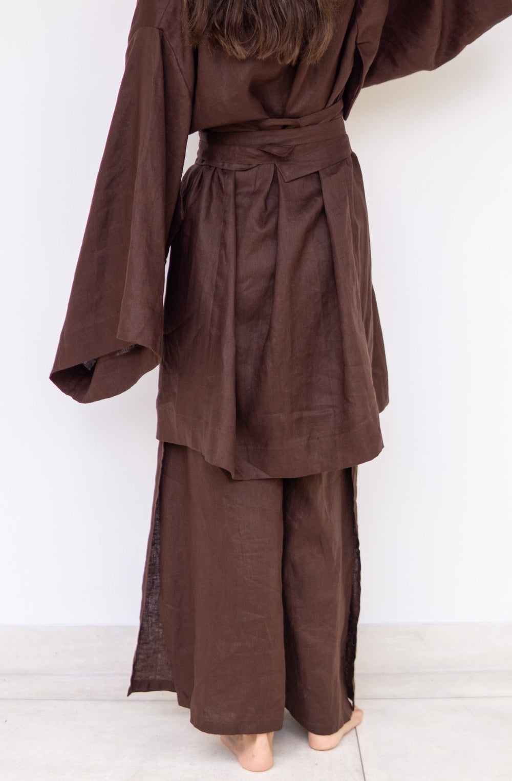 Obi Belt, Linen, Brown Chocolate, view 6