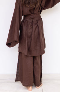 Obi Belt, Linen, Brown Chocolate, view 6