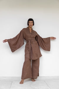 Obi Belt, Linen, Honey Brown, view 6