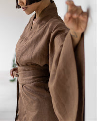 Obi Belt, Linen, Honey Brown, view 5