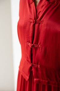Lin Shirt, Lyocell Silk, Peony Red, view 3