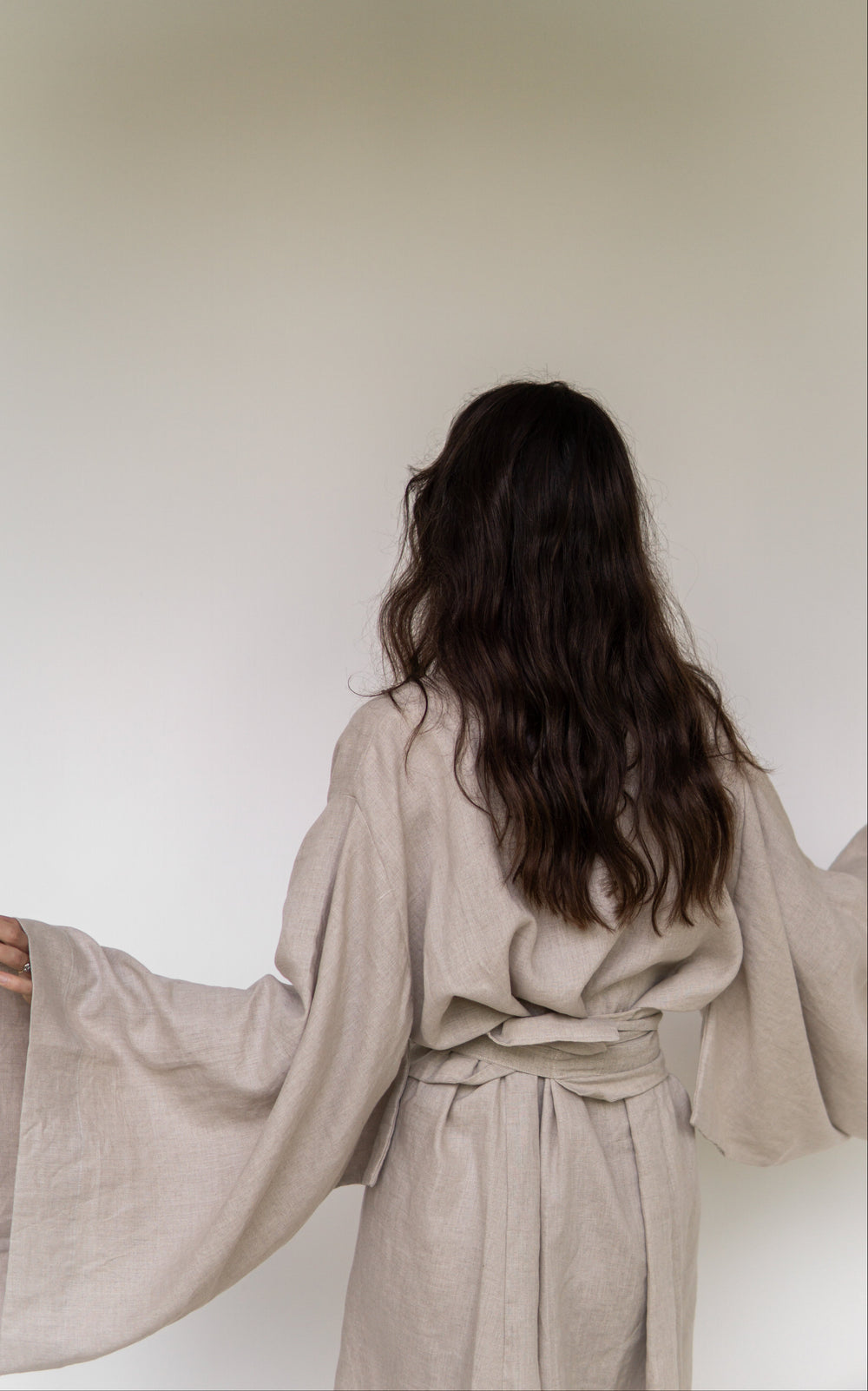Yori Kimono, Linen, Natural Linen, view 2