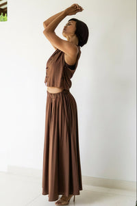 Lin Vest, Premium Rayon, Brown, view 6