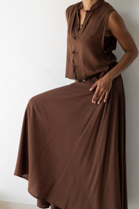 Lin Vest, Premium Rayon, Brown, view 5