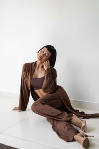 Lin Pants, Premium Rayon, Earth Cacao, view 6