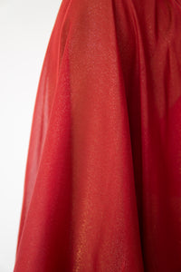 Isis Cape, Silk Sheer, Red Rose Dipped in Gold, view 5