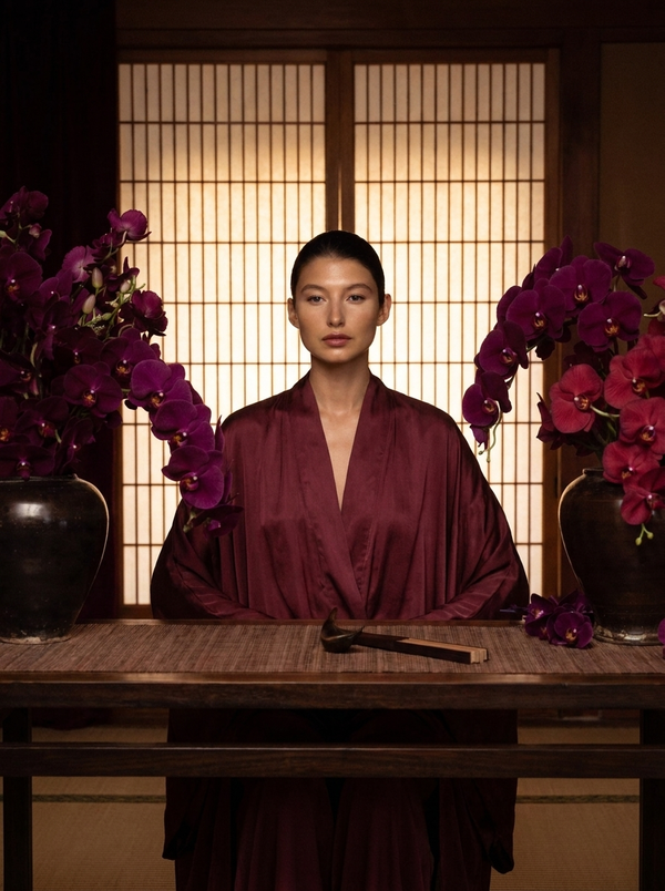 Aset Kimono in Autumn Plum