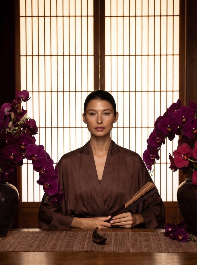 Aset Kimono in Earth Cacao
