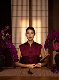 Lin Vest in Sacred Maroon