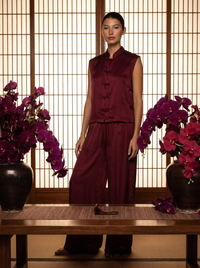 Lin Vest in Sacred Maroon
