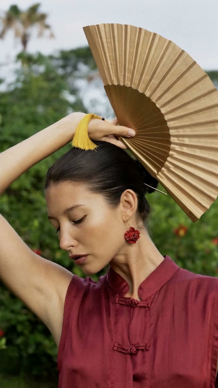 Orchid Bloom templewear in Sacred Maroon in Ubud